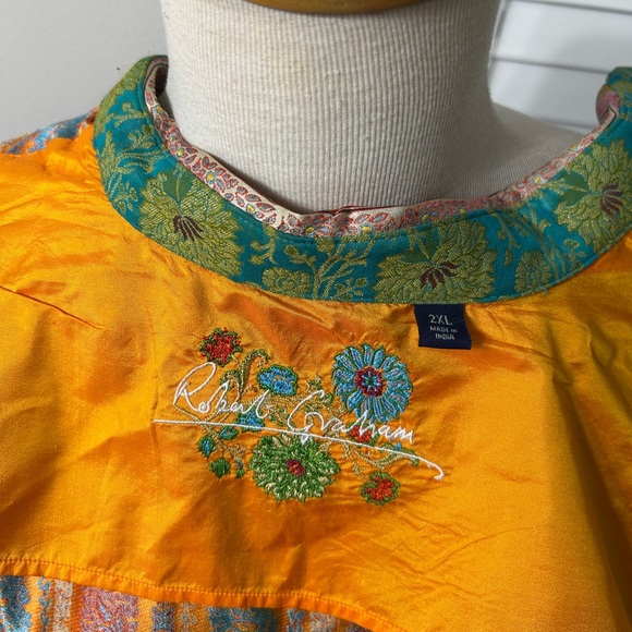 $398 ROBERT GRAHAM SILK LUXURY BUTTON DOWN PAISLEY MEN’S DESIGNER SHIRT SIZE 2XL - Picture 12 of 16